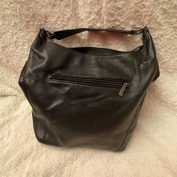 David Jones Paris Black Buttery Soft Faux Leather Shoulder Bag - Picture 9 of 10